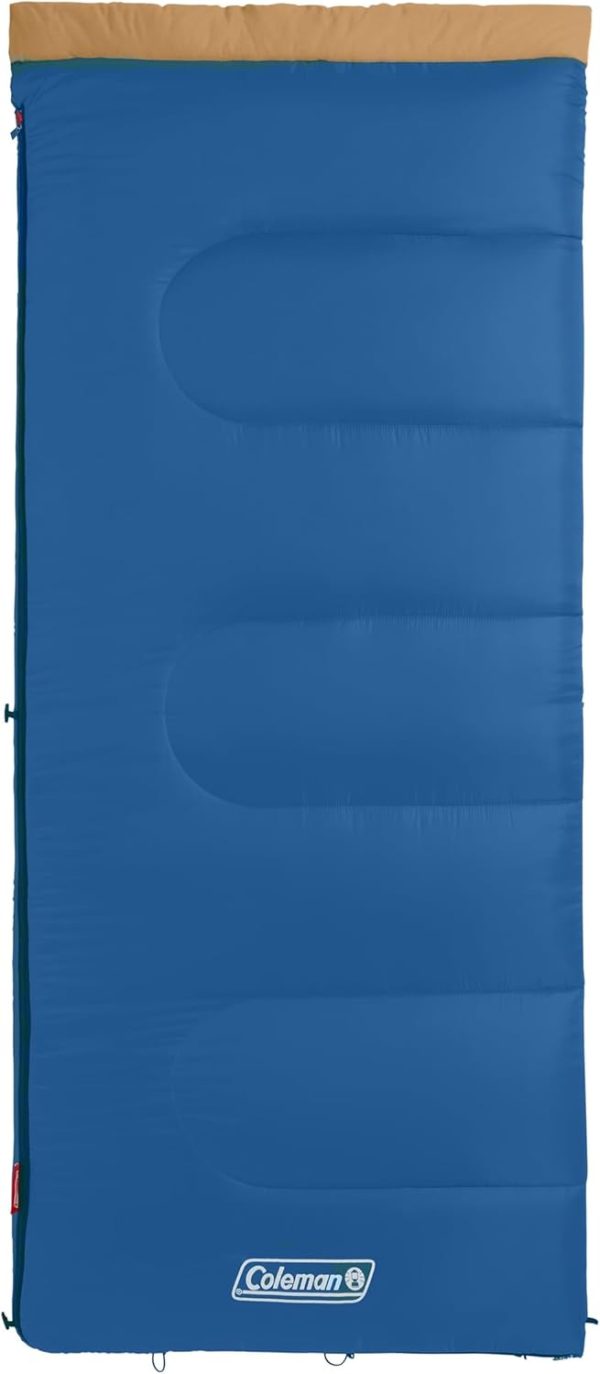 Coleman Brazos 20°F/30°F Adult Sleeping Bag, Cool-Weather Sleeping Bag with No-Snag Zipper & Stuff Sack, Machine Washable - Image 7