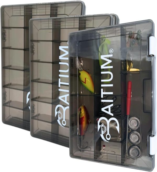 Fishing Tackle Box Organizer, Tackle Boxes With Dividers, Fishing Box, Tacklebox for Fishing, 3600 Tackle Tray or 3700, Lure Organizer, Plastic Storage Organizer Box, Parts Box - 3600 (3 Pack)
